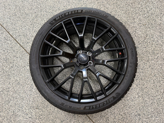 2015-2023 Ford Mustang GT 20x8.5" Wheel Rim PP1 265/35/20 Michelin AM Replica
