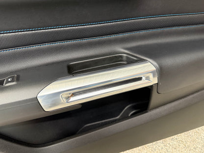 2018-2023 Ford Mustang RH Passenger Leather Insert Door Panel Soft "Blue Stitch"