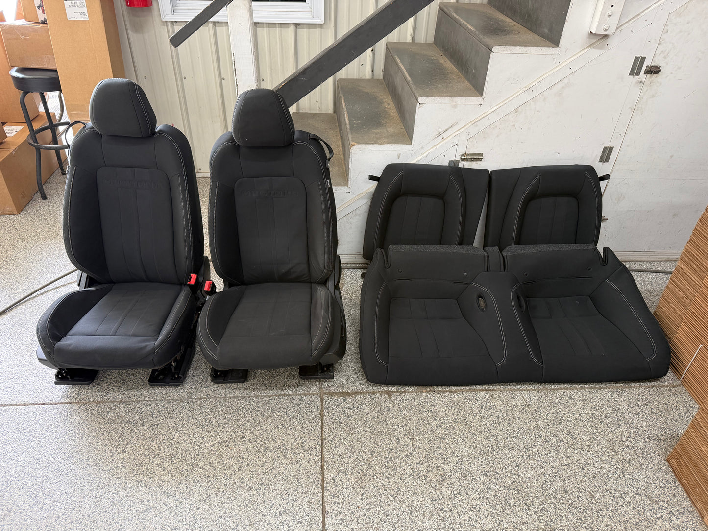 2018-2023 Ford Mustang GT Black Cloth Seats Coupe Front Rear Power Seats