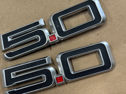 2024-2026 Ford Mustang GT 5.0 RH LH Pair Fender Emblems