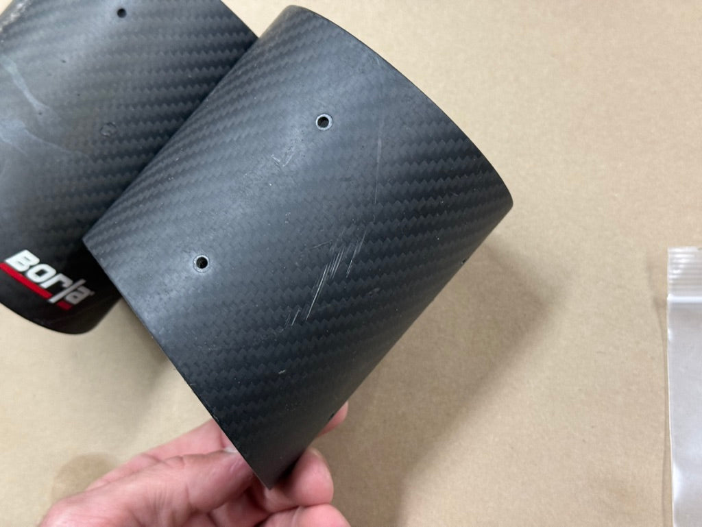 2018-2023 Ford Mustang GT 5.0L Borla Carbon Fiber Exhaust Tips (2) "Used"