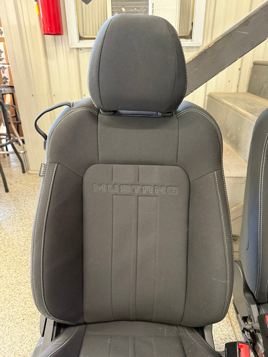 2018-2023 Ford Mustang GT Black Cloth Seats Coupe Front Rear Power Seats