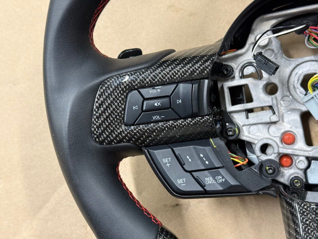 2018-2023 Ford Mustang GT Leather/Carbon Fiber Steering Wheel "Automatic"