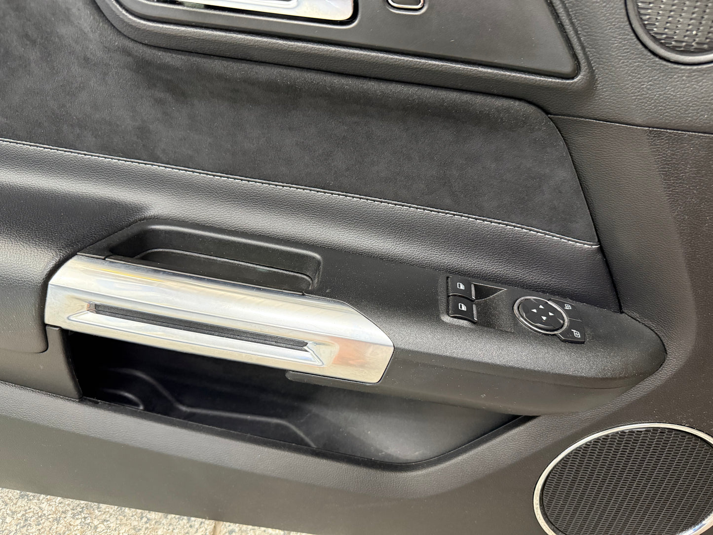 2018-2023 Ford Mustang LH RH Premium Leather/Suede Insert Door Panels Pair