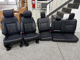 2023-2025 F-250 F-350 Super Duty Tremor Front Rear Black Leather Seats Crew Cab