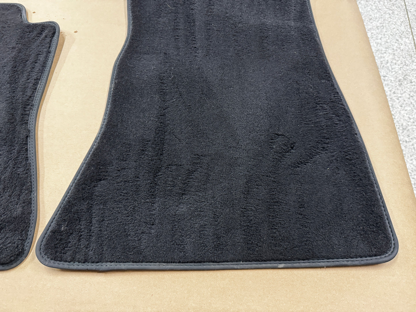 2015-2023 Mustang Bullitt Black Front Floor Mats Carpet "Green Stitch" - OEM