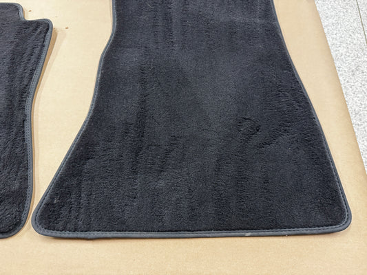 2015-2023 Mustang Bullitt Black Front Floor Mats Carpet "Green Stitch" - OEM
