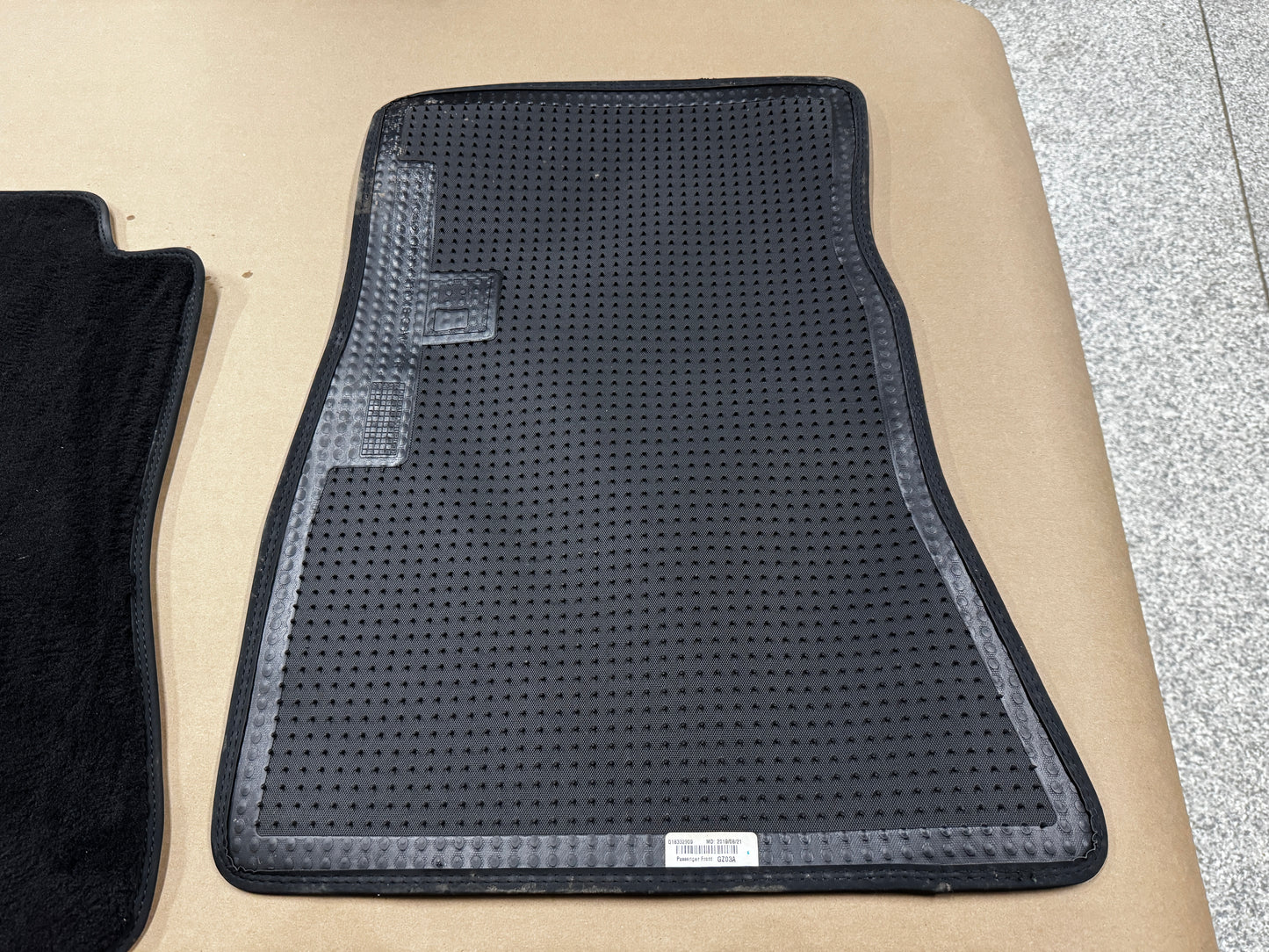 2015-2023 Mustang Bullitt Black Front Floor Mats Carpet "Green Stitch" - OEM