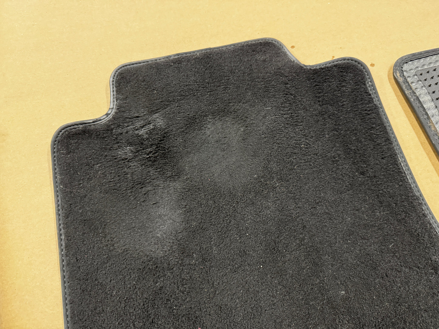 2015-2023 Mustang Bullitt Black Front Floor Mats Carpet "Green Stitch" - OEM