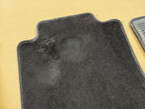 2015-2023 Mustang Bullitt Black Front Floor Mats Carpet "Green Stitch" - OEM