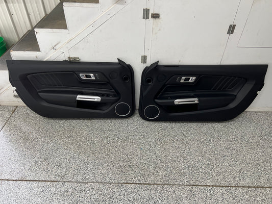 2015-2017 Ford Mustang GT V6 EcoBoost LH RH Leather Insert Door Panels Pair