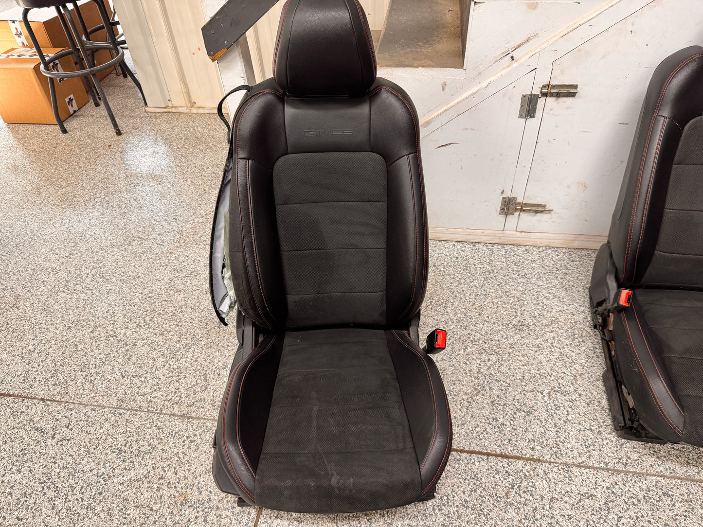 2018-2023 Ford Mustang GT California Special Front Rear Seats Black Red Stitch