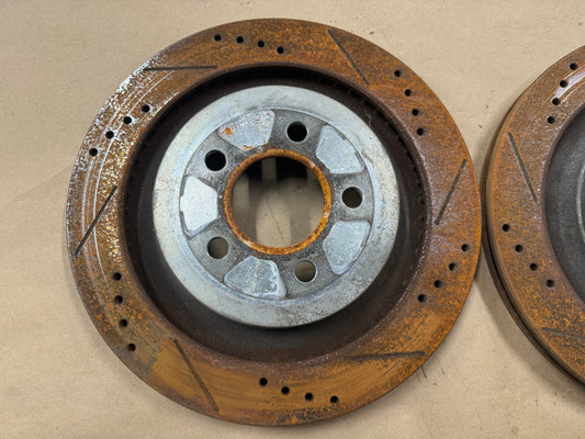 2015-2023 Ford Mustang GT 5.0 Rear Slotted Drilled Rotors 13 inch
