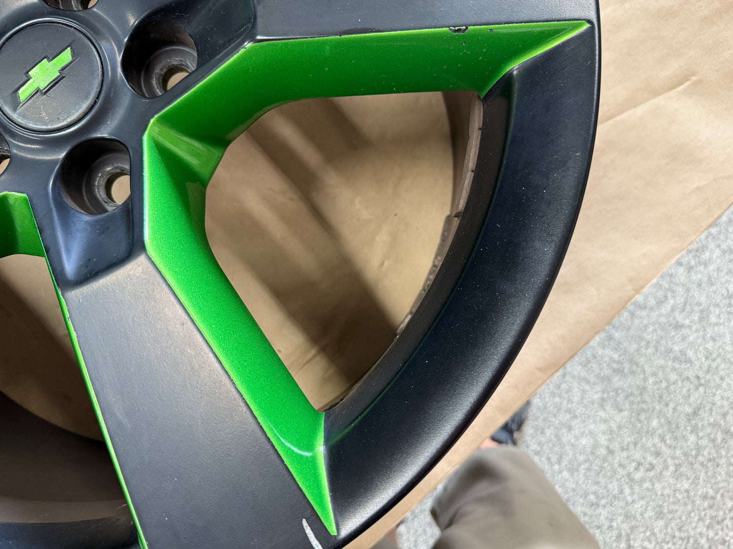 2010-2013 Chevrolet Camaro SS 20x9" Black/Green Wheel Rim