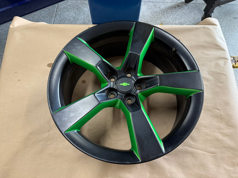 2010-2013 Chevrolet Camaro SS 20x8" Black/Green Wheel Rim