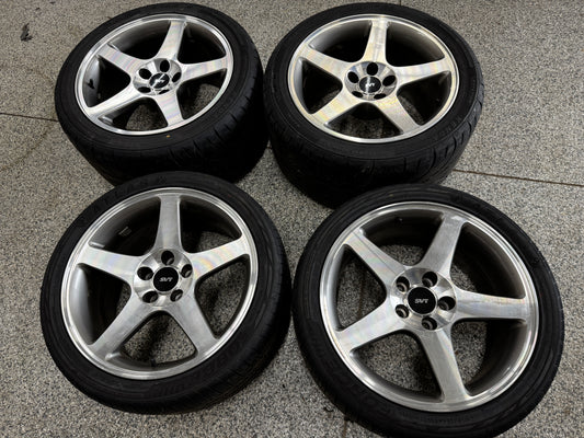 2003 2004 Mustang Cobra AFS Satin Wheels 18x9 18x10.5 Inch Set Tires