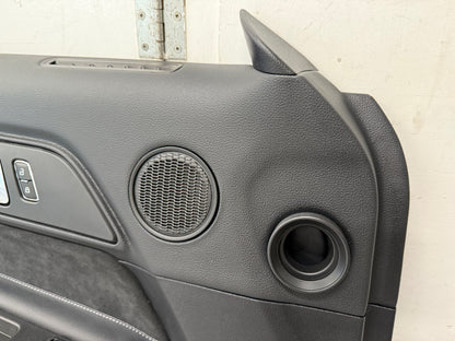 2018-2023 Ford Mustang GT LH Driver Leather/Suede Insert Door Panel Grey Stitch