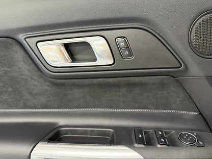 2018-2023 Ford Mustang GT LH Driver Leather/Suede Insert Door Panel Grey Stitch