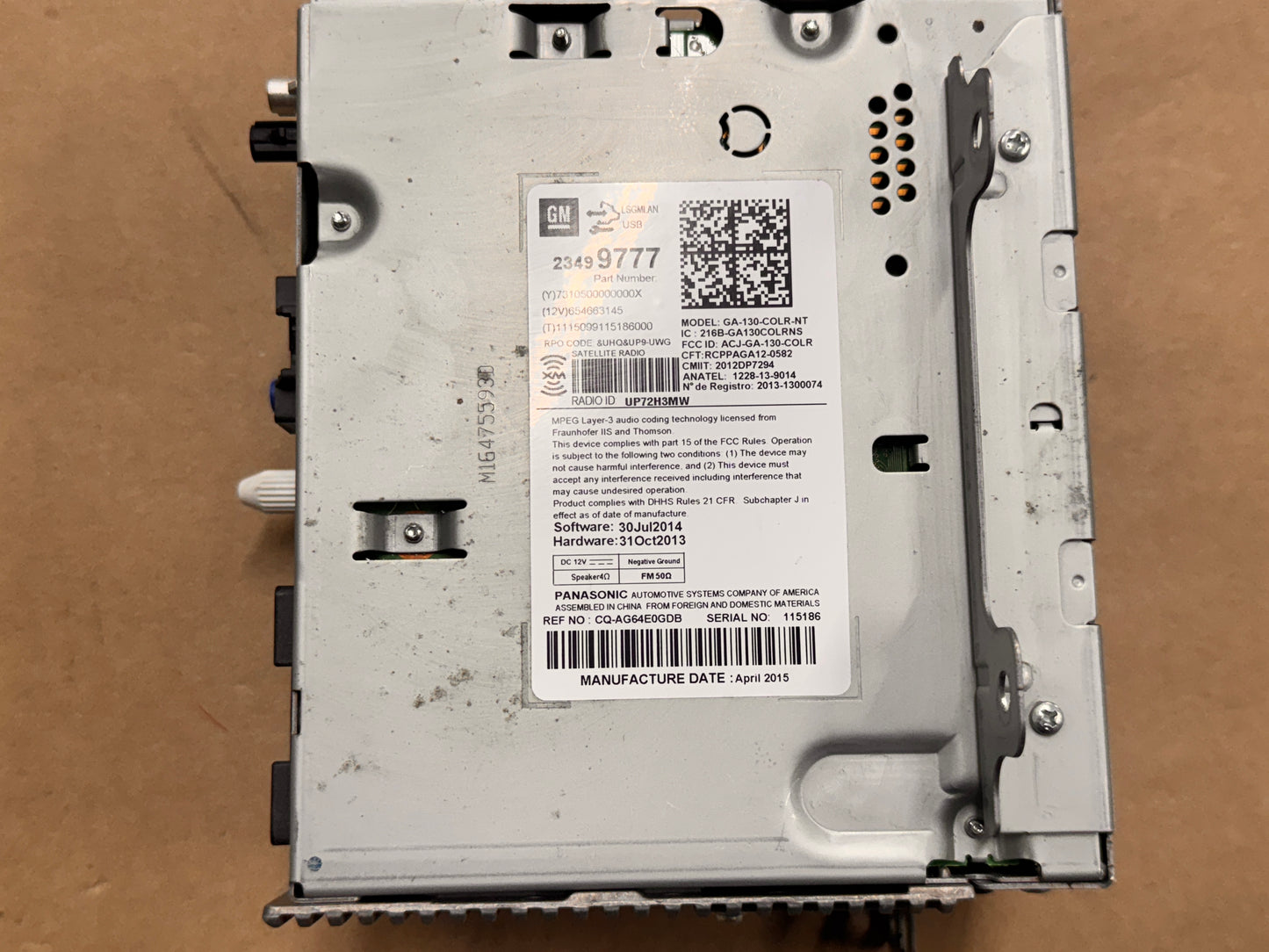 2015 Chevrolet Camaro SS MyLink Premium Radio Face Plate GM - OEM