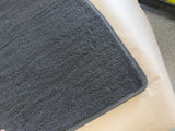 2015-2023 Ford Mustang Black Front Floor Mats Carpet "Grey Stitch"