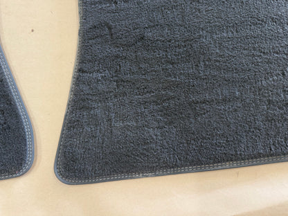 2015-2023 Ford Mustang Black Front Floor Mats Carpet "Grey Stitch"