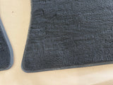 2015-2023 Ford Mustang Black Front Floor Mats Carpet "Grey Stitch"