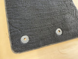 2015-2023 Ford Mustang Black Front Floor Mats Carpet "Grey Stitch"