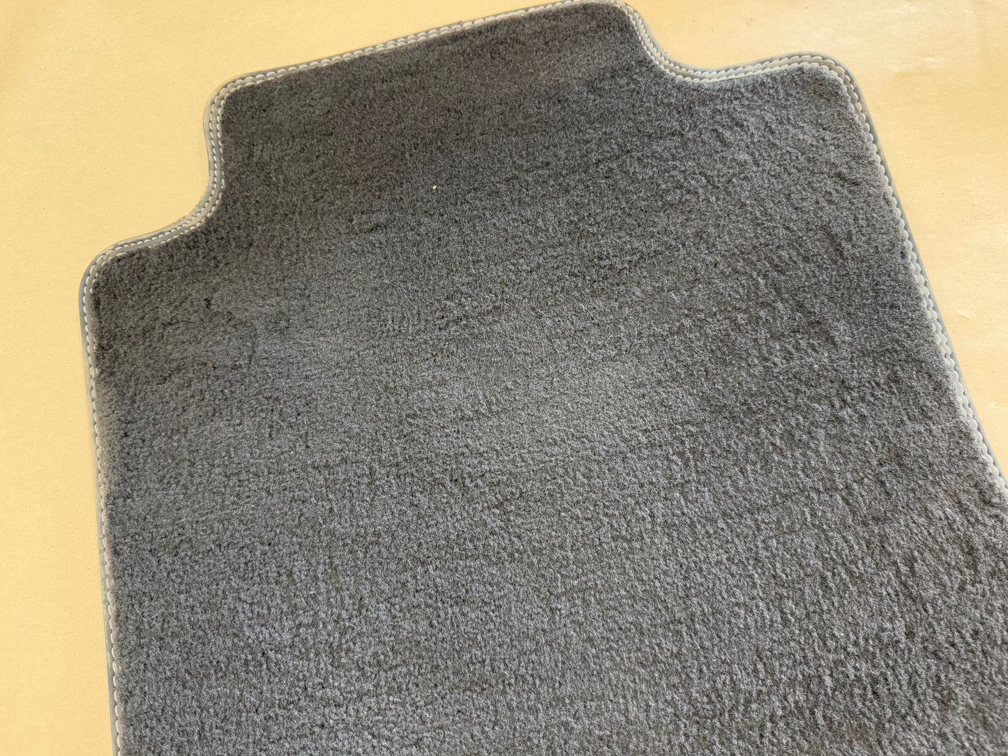 2015-2023 Ford Mustang Black Front Floor Mats Carpet "Grey Stitch"