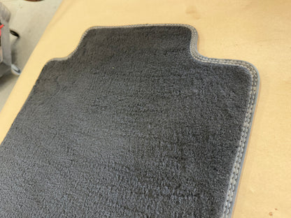 2015-2023 Ford Mustang Black Front Floor Mats Carpet "Grey Stitch"