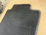 2015-2023 Ford Mustang Black Front Floor Mats Carpet "Grey Stitch"