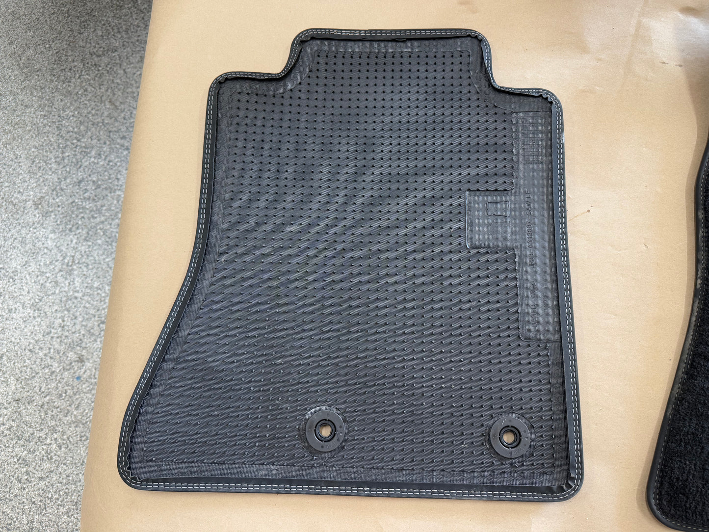 2015-2023 Ford Mustang Black Front Floor Mats Carpet "Grey Stitch"