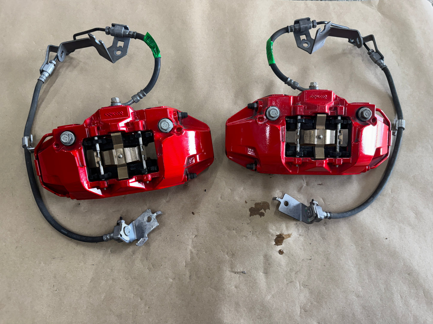 2024-2026 Ford Mustang GT 4 Piston Rear Brake Calipers OEM Brakes Red