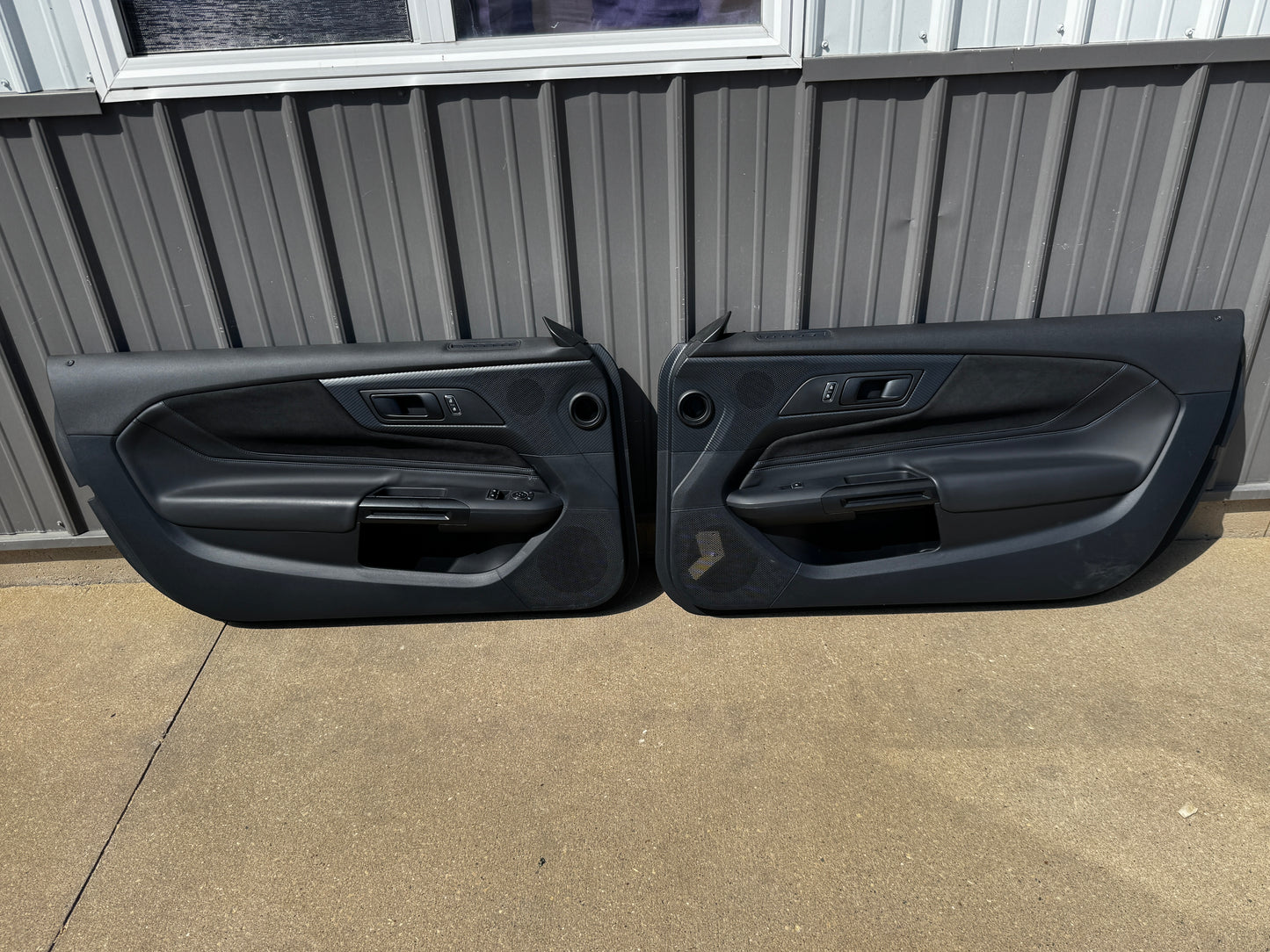 2024-2026 Mustang Dark Horse LH RH Leather Suede Insert Door Panels Pair Blue