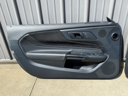 2024-2026 Mustang Dark Horse LH RH Leather Suede Insert Door Panels Pair Blue