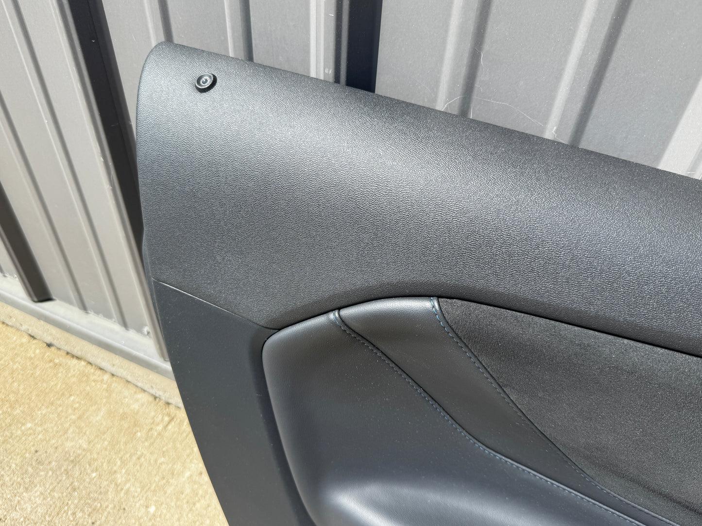 2024-2026 Mustang Dark Horse LH RH Leather Suede Insert Door Panels Pair Blue