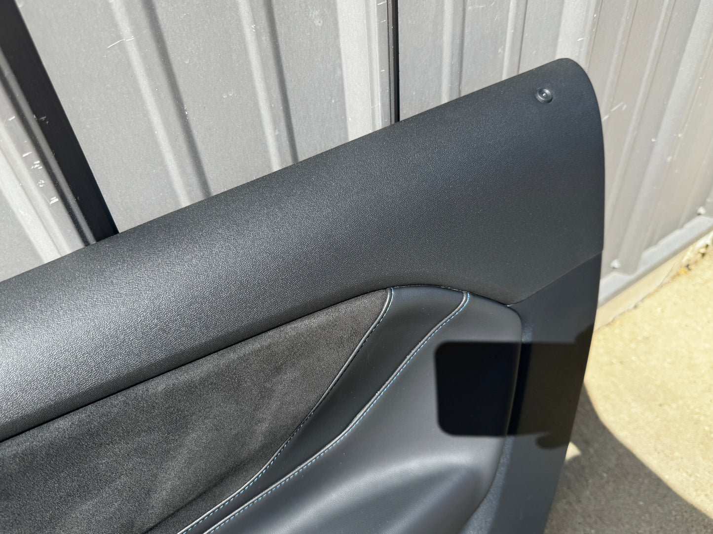 2024-2026 Mustang Dark Horse LH RH Leather Suede Insert Door Panels Pair Blue