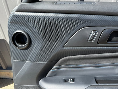 2024-2026 Mustang Dark Horse LH RH Leather Suede Insert Door Panels Pair Blue