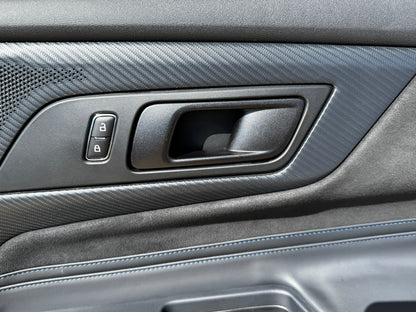 2024-2026 Mustang Dark Horse LH RH Leather Suede Insert Door Panels Pair Blue