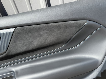 2024-2026 Mustang Dark Horse LH RH Leather Suede Insert Door Panels Pair Blue