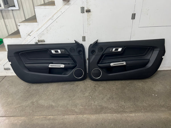 2018-2022 Mustang GT V6 EcoBoost LH RH Premium Leather Insert Door Panels Pair