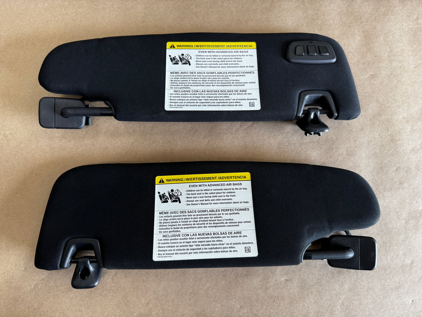 2024-2026 Ford Mustang Coupe Sun Visors Pair "Homelink"