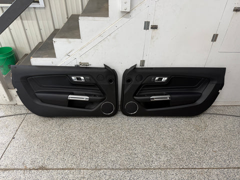 2018-2023 Mustang GT V6 EcoBoost LH RH Premium Leather Insert Door Panels Pair