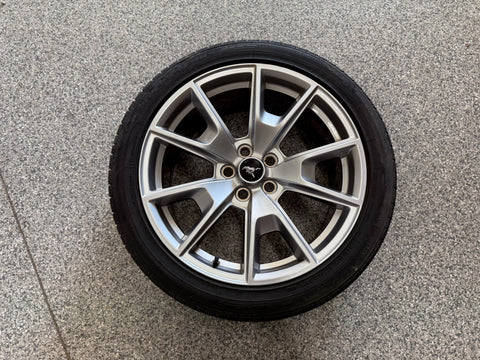 2015-2023 Ford Mustang GT Silver Wheel Rim 19"x8.5" Bravo Tire 255/40/R19
