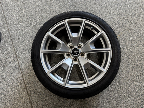2015-2023 Ford Mustang GT Silver Wheel Rim 19"x8.5" Bravo Tire 255/40/R19