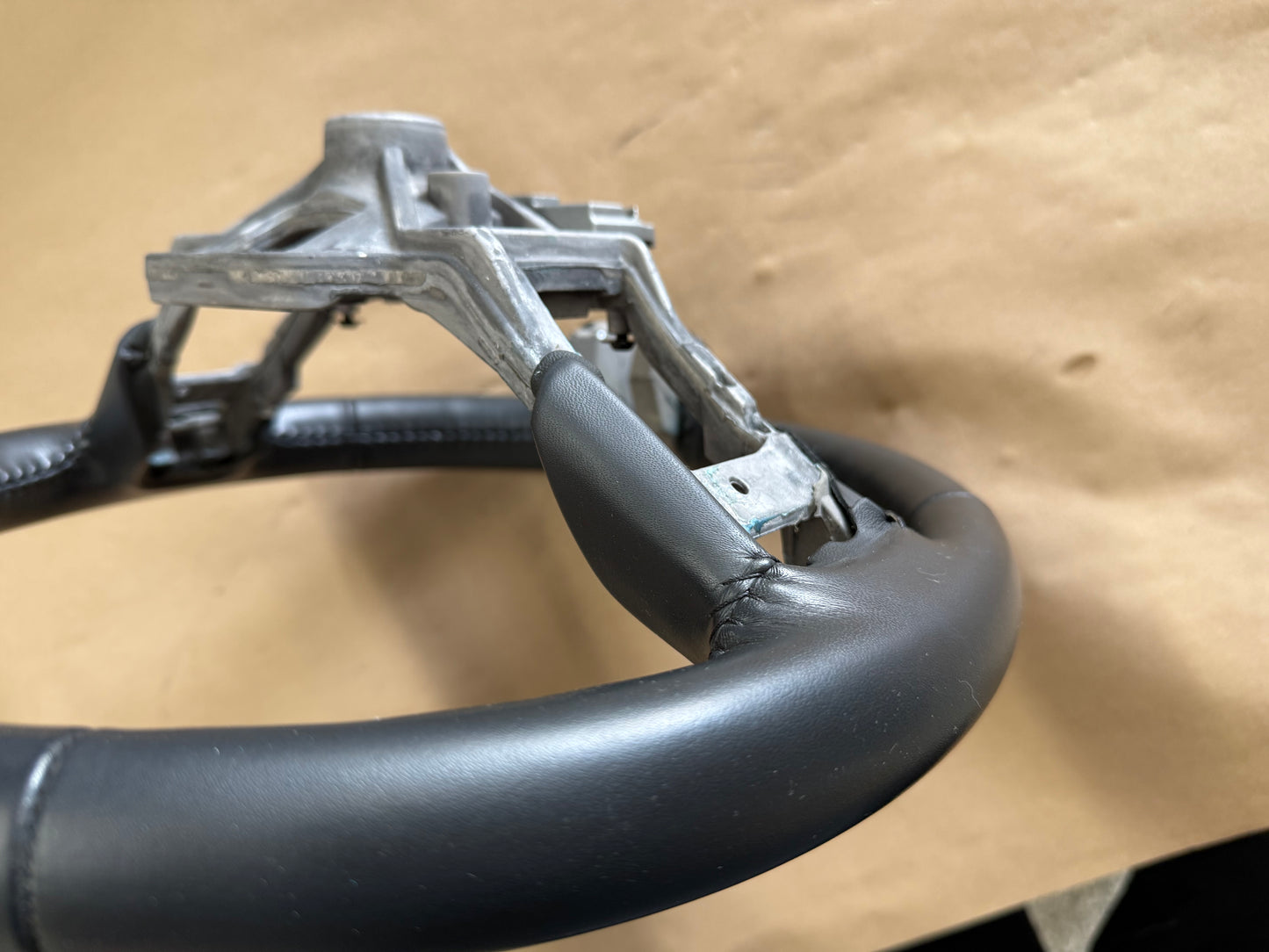 2018-2023 Ford Mustang Bare Leather Steering Wheel Black "Auto"