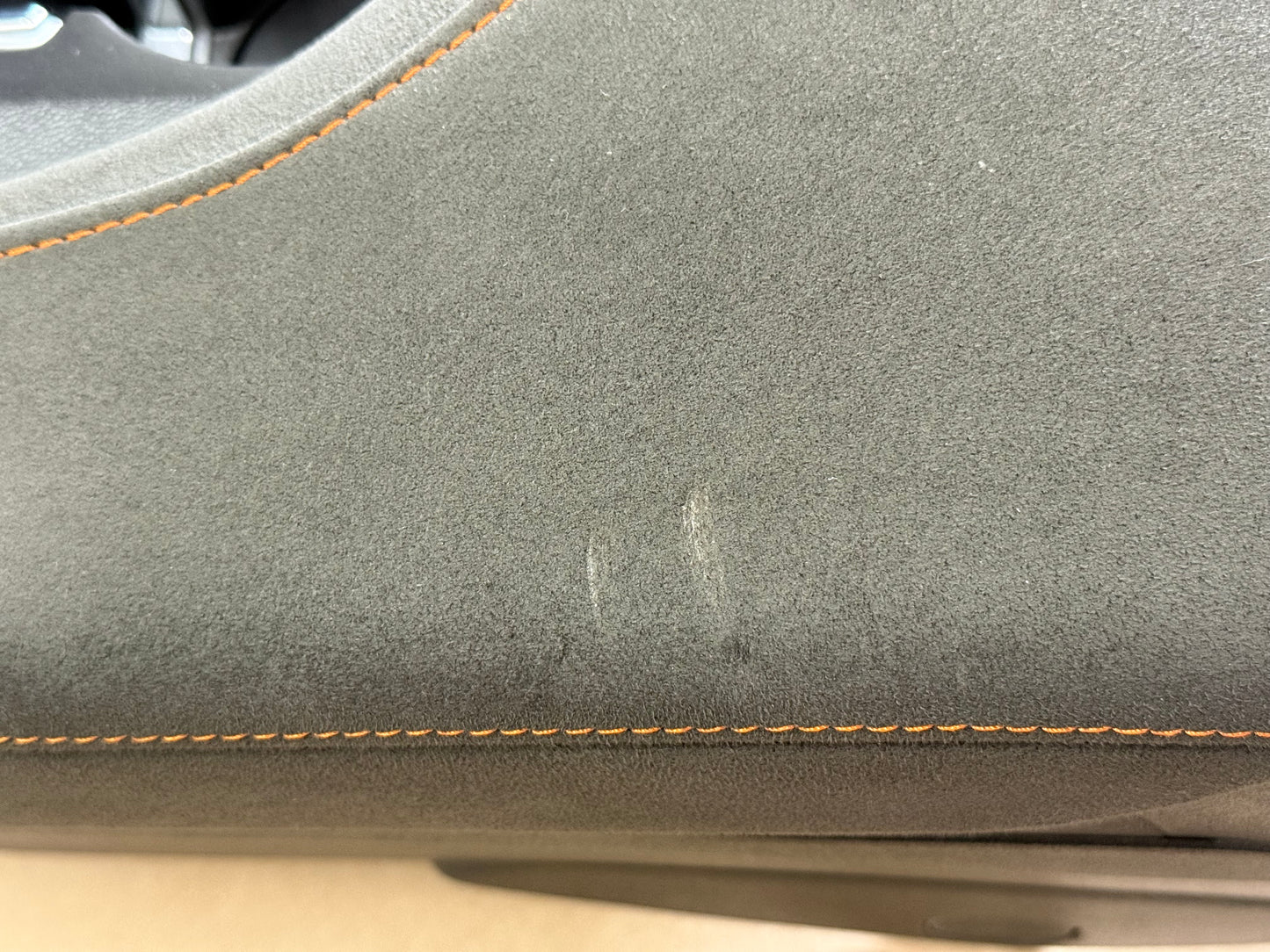 2016-2024 Chevrolet Camaro SS Center Console Suede Armrest "Orange Stitch"
