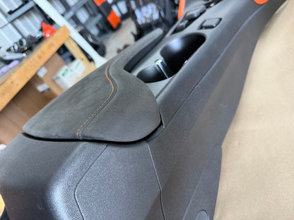 2016-2024 Chevrolet Camaro SS Center Console Suede Armrest "Orange Stitch"