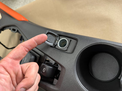 2016-2024 Chevrolet Camaro SS Center Console Suede Armrest "Orange Stitch"