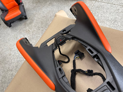 2016-2024 Chevrolet Camaro SS Center Console Suede Armrest "Orange Stitch"
