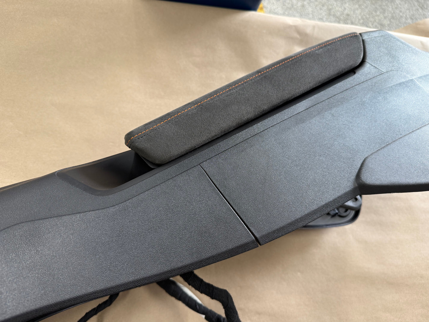 2016-2024 Chevrolet Camaro SS Center Console Suede Armrest "Orange Stitch"